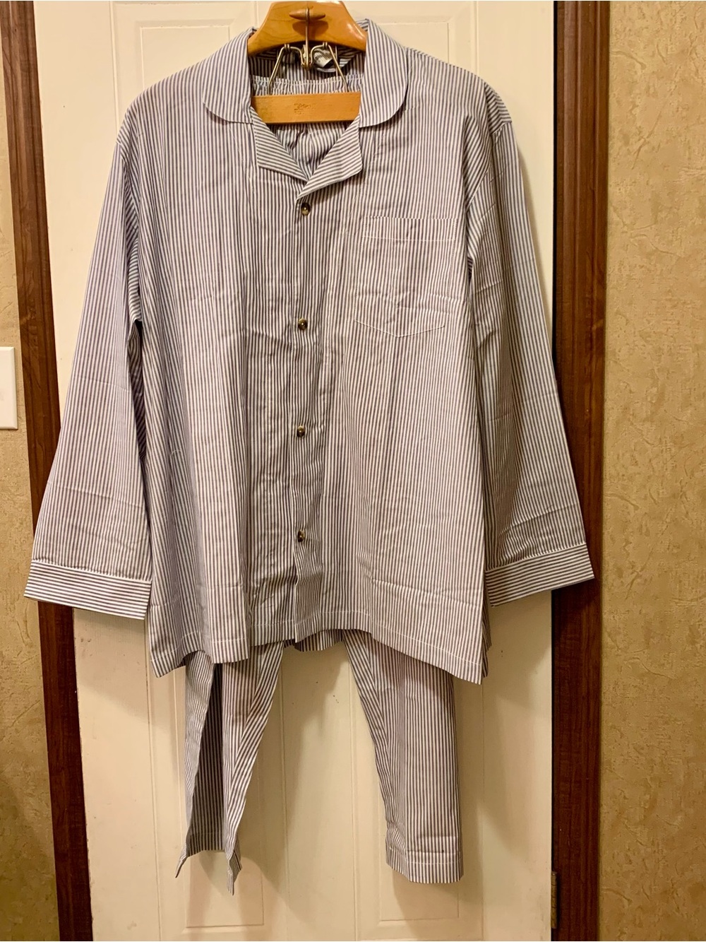 Geoffrey Beene New NWOT Blue & White Striped Pajama Set - Men's 2XL